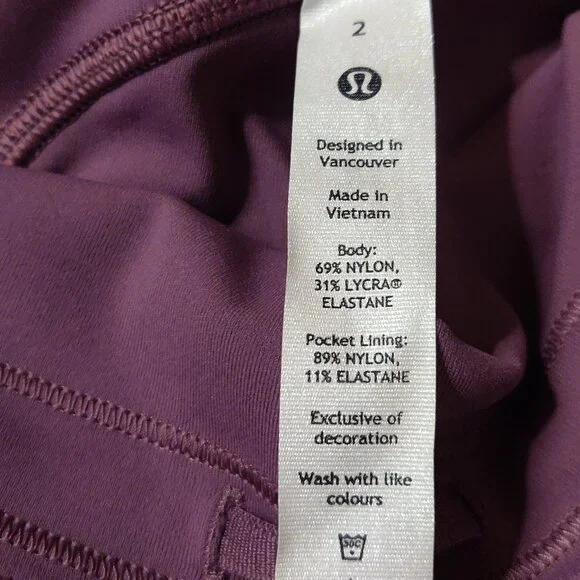Lululemon Swift Speed 21" Crop Leggings In Vintage Plum Purple SIZE 2 - Picture 3 of 8